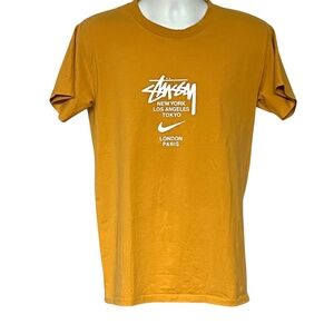 NIKE x Stussy Dice T-shirt Gold Yellow Short Sleeve Size L Tee